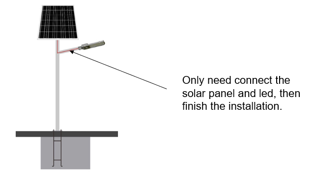 installation of two in one solar street light