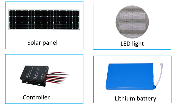 solar components of all in one solar street light